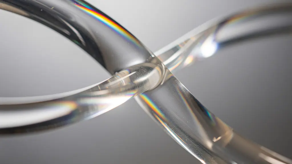 Macro shot of statistical curves and probability distributions rendered as physical glass sculptures