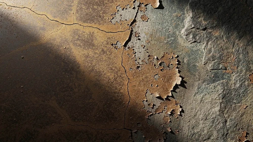 Symbolic representation of content aging through natural decay patterns in organic materials