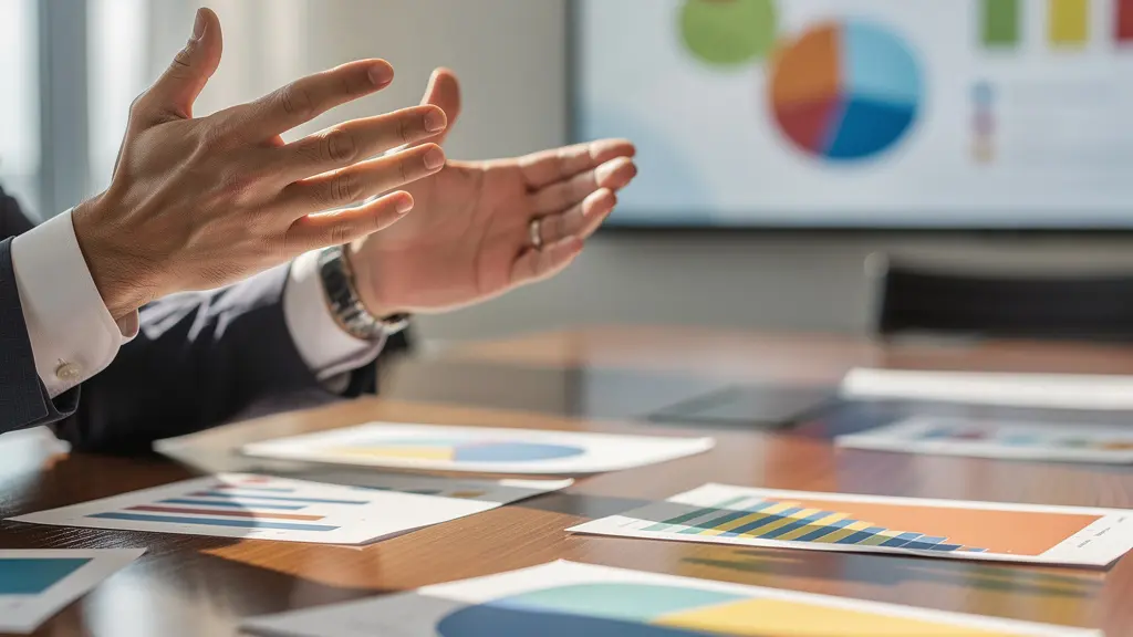 Professional presenting strategic recommendation in executive boardroom setting