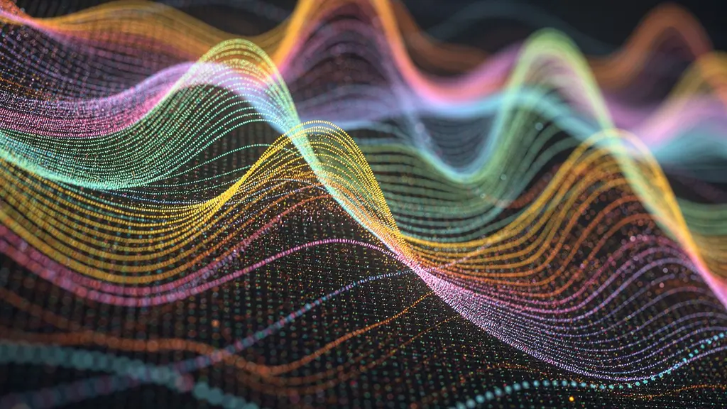 Extreme close-up of data patterns on screen showing predictive trends