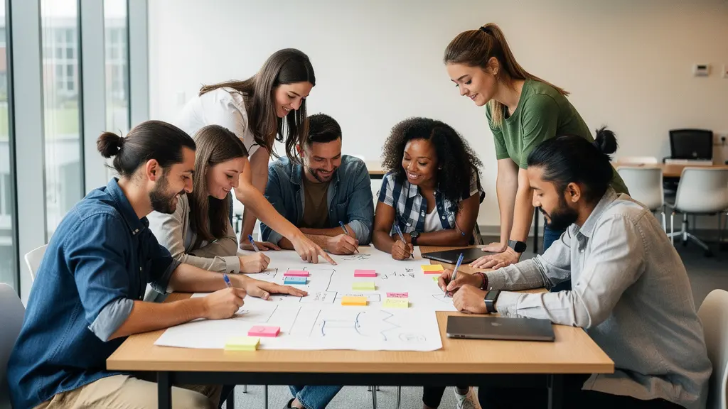 Student entrepreneurs collaborating on rapid prototyping in modern university workspace